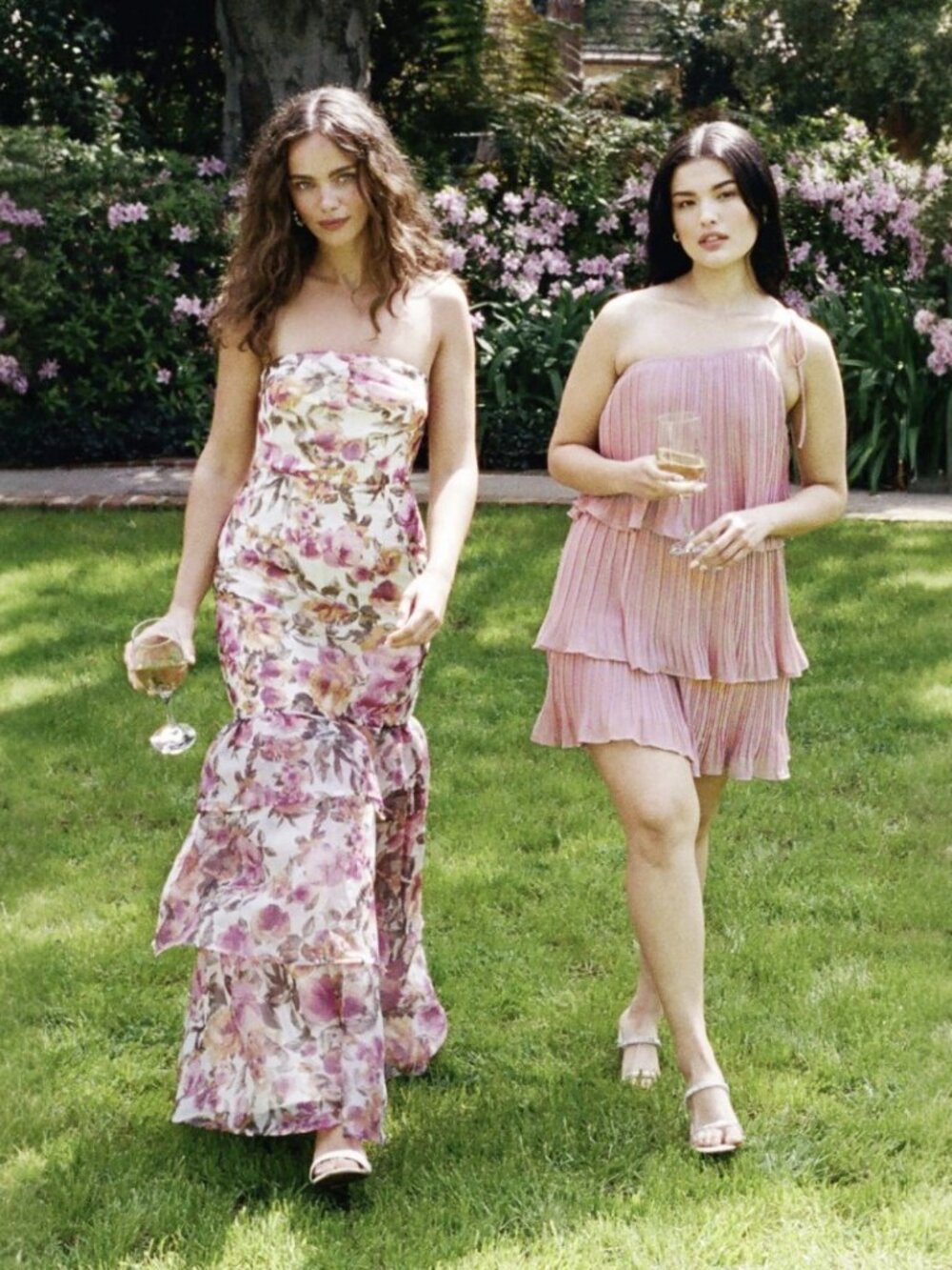 NWT Lulus Fleur of Dreams Ivory and Pink Floral Print Organza Maxi Dress size S - Picture 7 of 14